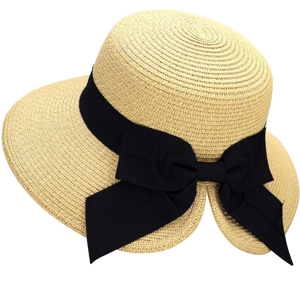 Chic Tan Women's Hat with Black Bow